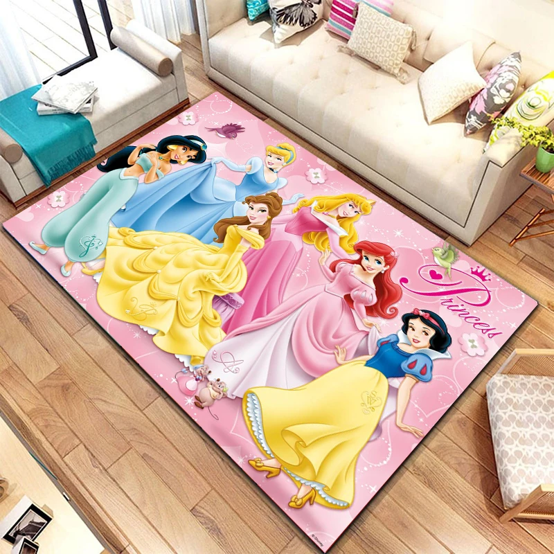 Disney Cartoon Princess deseń duży dywan do składania 3D dywan do salonu dzieci sypialnia Sofa wycieraczka dekoracja domu mata podłogowa dla dzieci