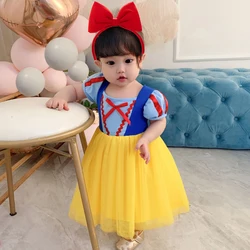 Snow White Cosplay Dress For Girls Toddler Baby 1 Year Birthday Party Princess Dresses Baby Girl Halloween Carnival Costume