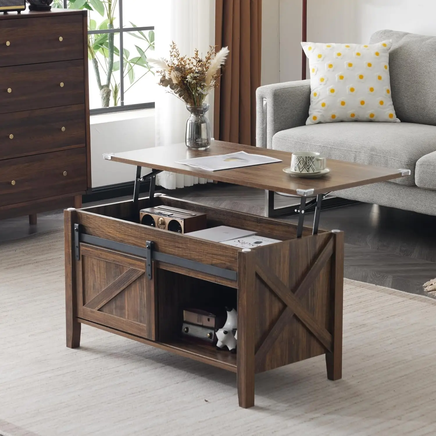 Espresso Lift Top Coffee Table, 36