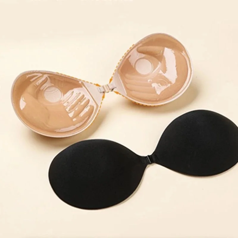 3cm Lift Silicone Adhesive Bra - Waterproof Invisible Push Up for Wedding & Backless Dresses, Natural Curve for Small Chest