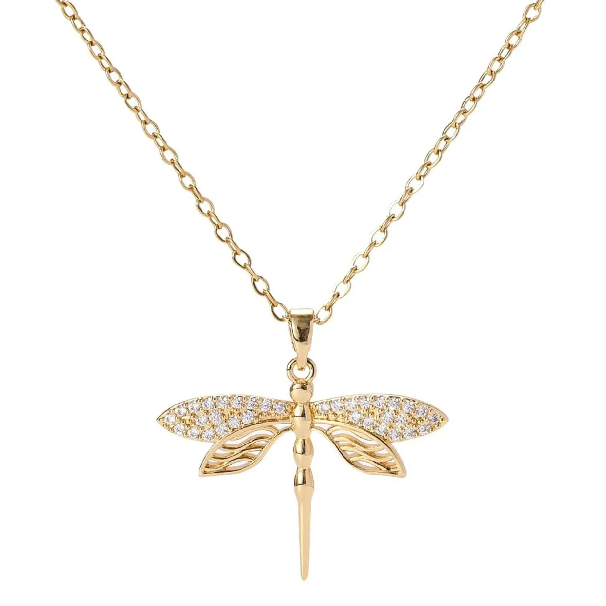 

Withered S925 Sterling Silver Dragonfly Necklace Women's Dragonfly Full Set Versatile Collarbone Chain