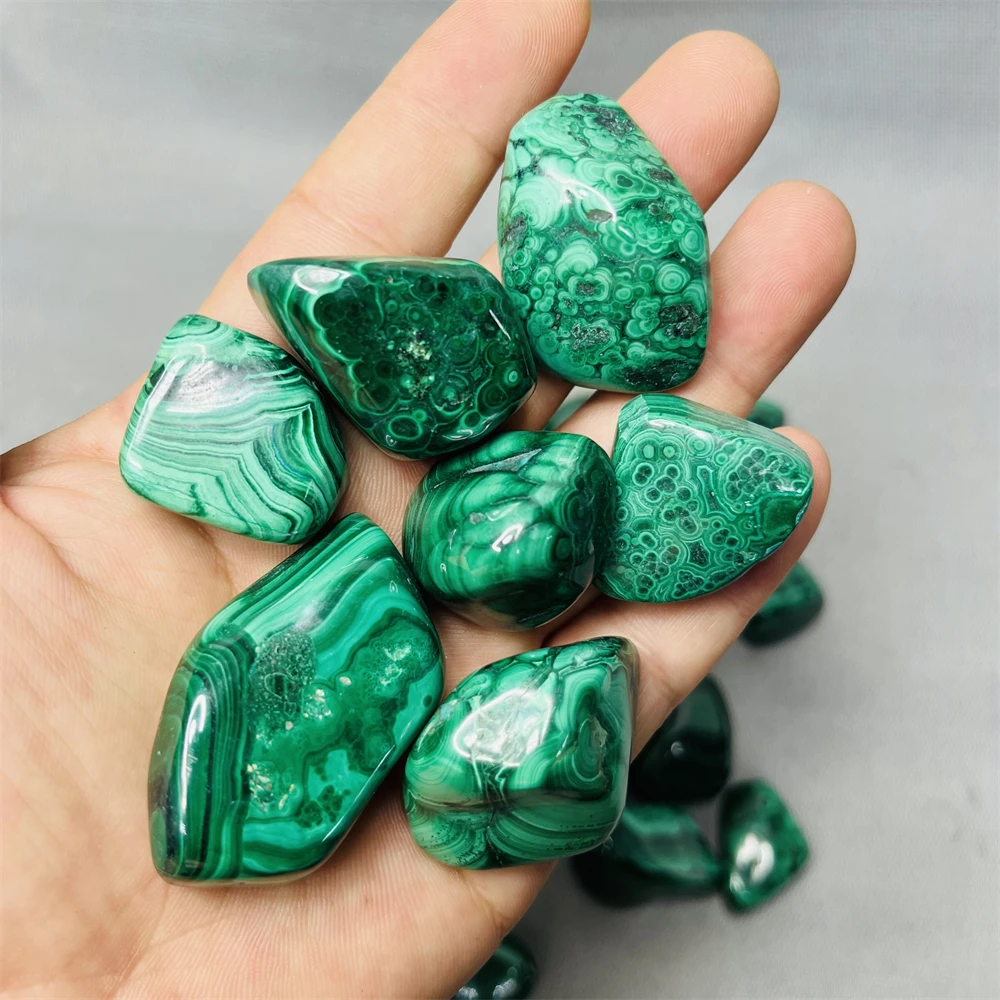 Natural Gemstone Malachite Original Mineral Specimen Rolling Stone Palmstone Home Room Decoration Witchcraft altar Prayer