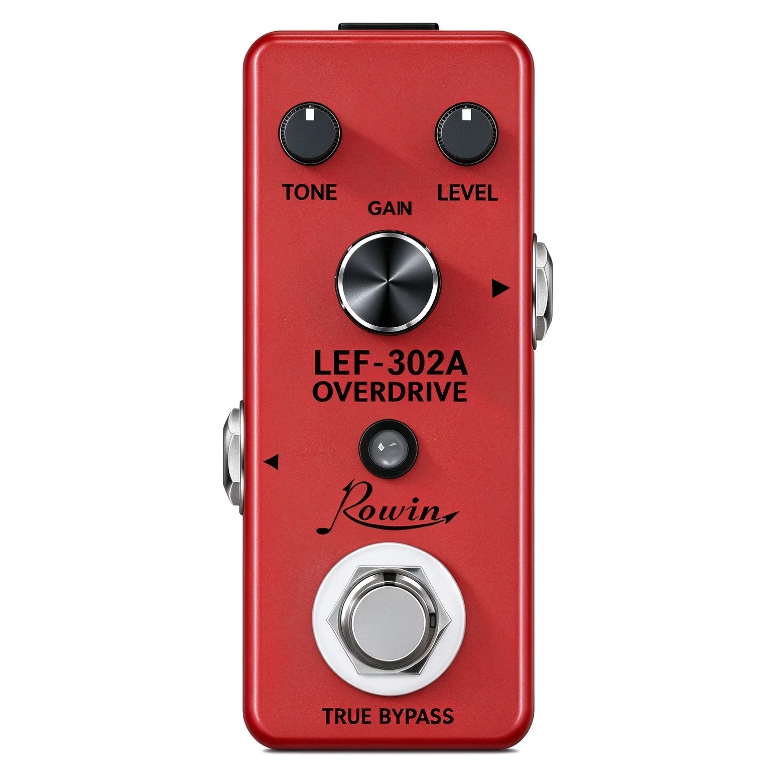 Rowin LEF-302A, een analoge blues-overdrive-gitaarpedaal, een compacte, transparante, klassieke overdrive-effectpedaal voor gitaar en bas, geschikt voor blues en klassieke rock.
