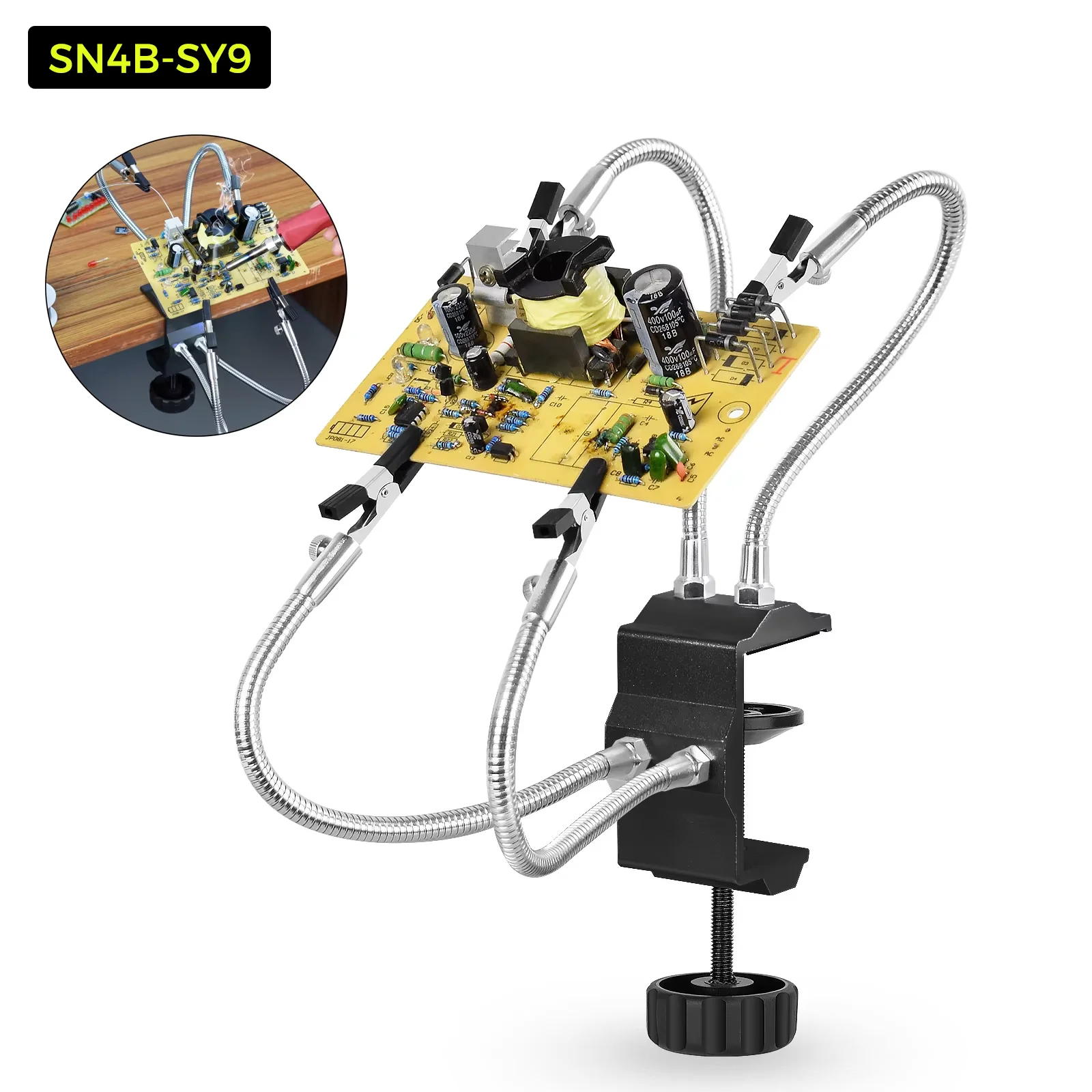 NEWACALOX Desk Clamp Soldering Station Holder PCB Alligator Clip Multi Soldering Helping Hand Third Hand Tool for Welding Repair