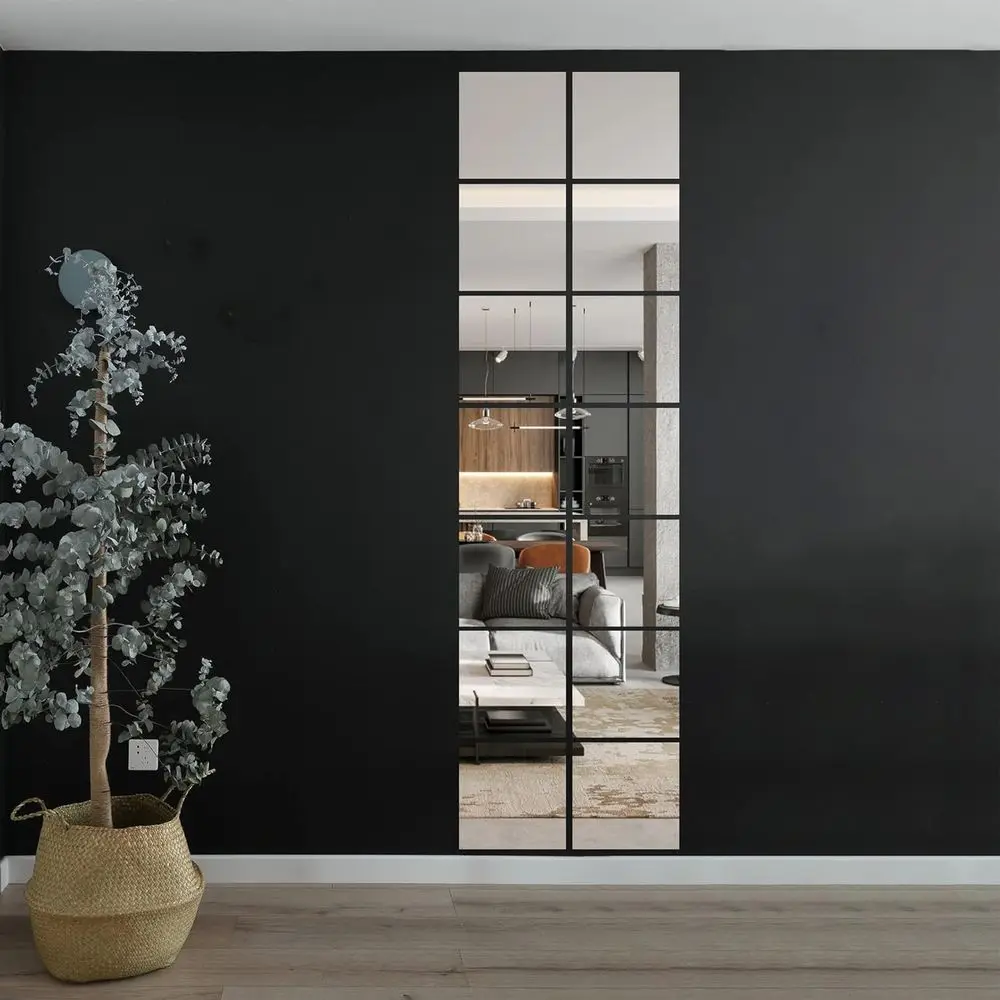 12 x 12 quadratische Glasspiegelfliesen, 16er-Pack, rahmenlose Wandspiegel für Heim-Fitnessstudio, Schlafzimmer, Tür und Badezimmerdekoration