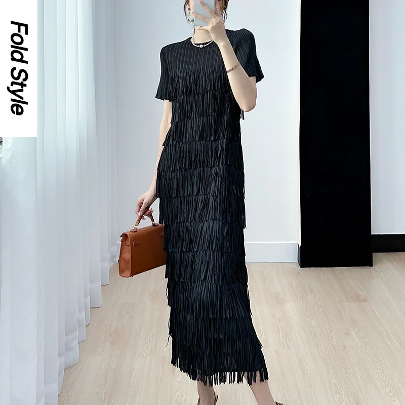 

Miyake Comfortable, Stylish, and Advanced Design Sense: A Small Group Aged Fringe Dress for Women's Summer 2024 New Style