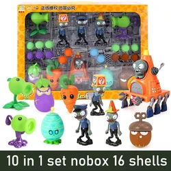 New Plants vs Zombies 2 Peashooter Mecha Roadblock Zombie Eggplant Ninja Toy set 10pcs Soft silicone Game Figures Model Boy Gift