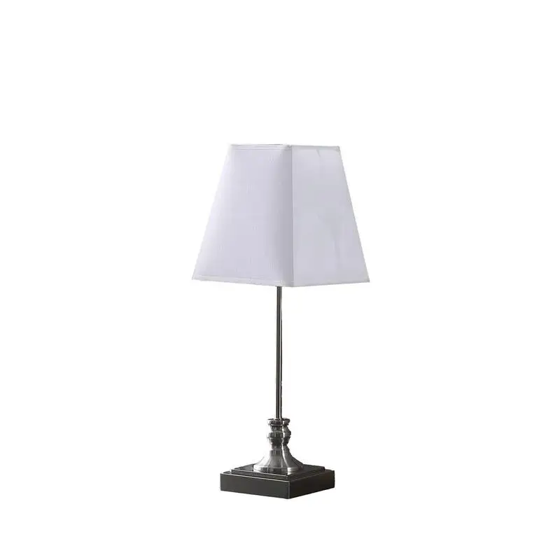

18.75 Inch Leil Mid-Century Square Brush Silver Table Lamp - Stylish Lighting for Home Décor, Perfect for Living Room, Bedroom,