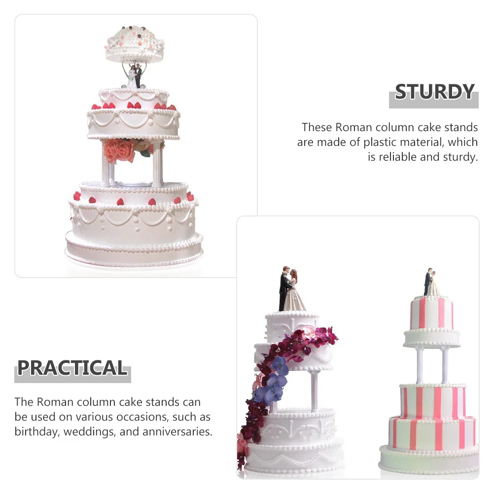 

12Pcs Cake Tier Support Kit Roman Column Cake Stands for Layered Cakes Wedding Anniversary Party Dessert Table Decoration Stand