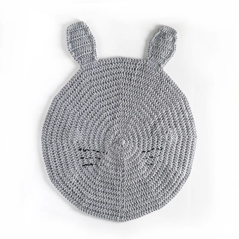 INS Hand-woven Blanket Baby Cartoon Knitted Rabbit Blanket Children's Cotton Thread Air-conditioning Blanket Photography Props