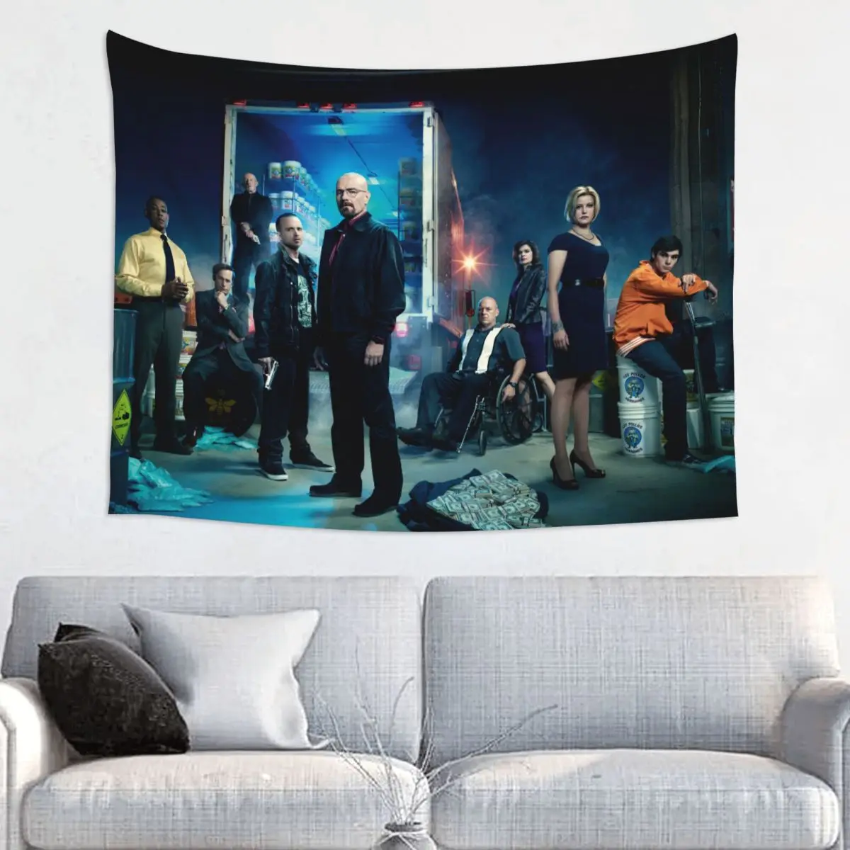 Walter White Jesse Pinkma Tapestry Wall Hanging Print Tapestries Breaking Bad Movie Fantasy Wall Blanket Room Decor Yoga Mat