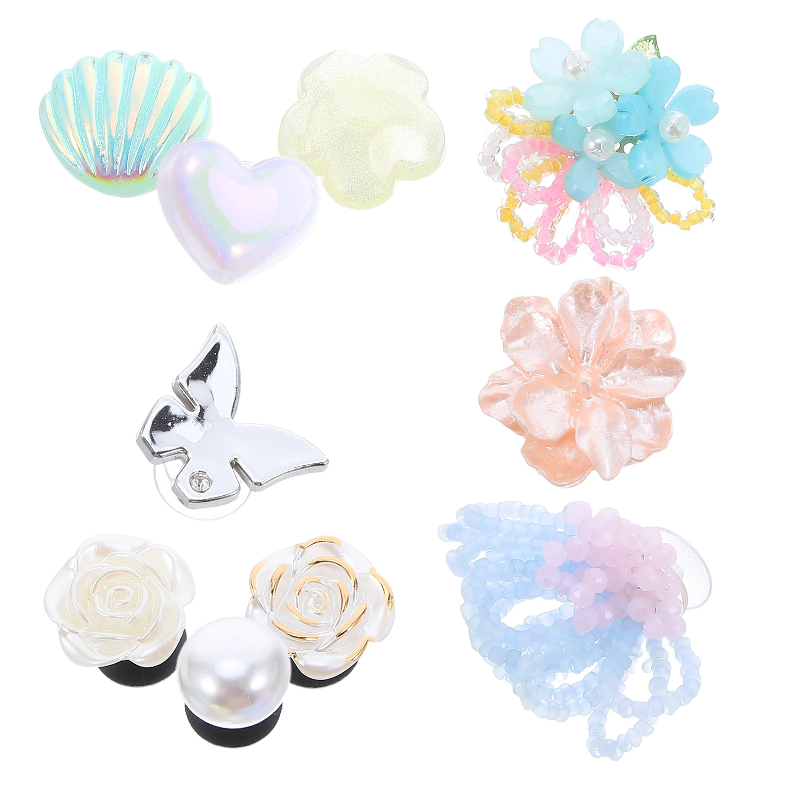 

10 Pcs Crystal Shoe Flower Set Elegant Buckle Cartoon Decorative Accessories Decorations DIY Clips Slipper Detachable Buckles