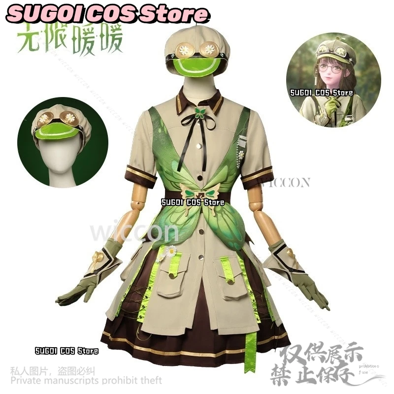 Anime Game Infinity Nikki Cosplay Costume Green Lolita Dress Hat Full Set Halloween Christmas Party For Girls Woman Customized