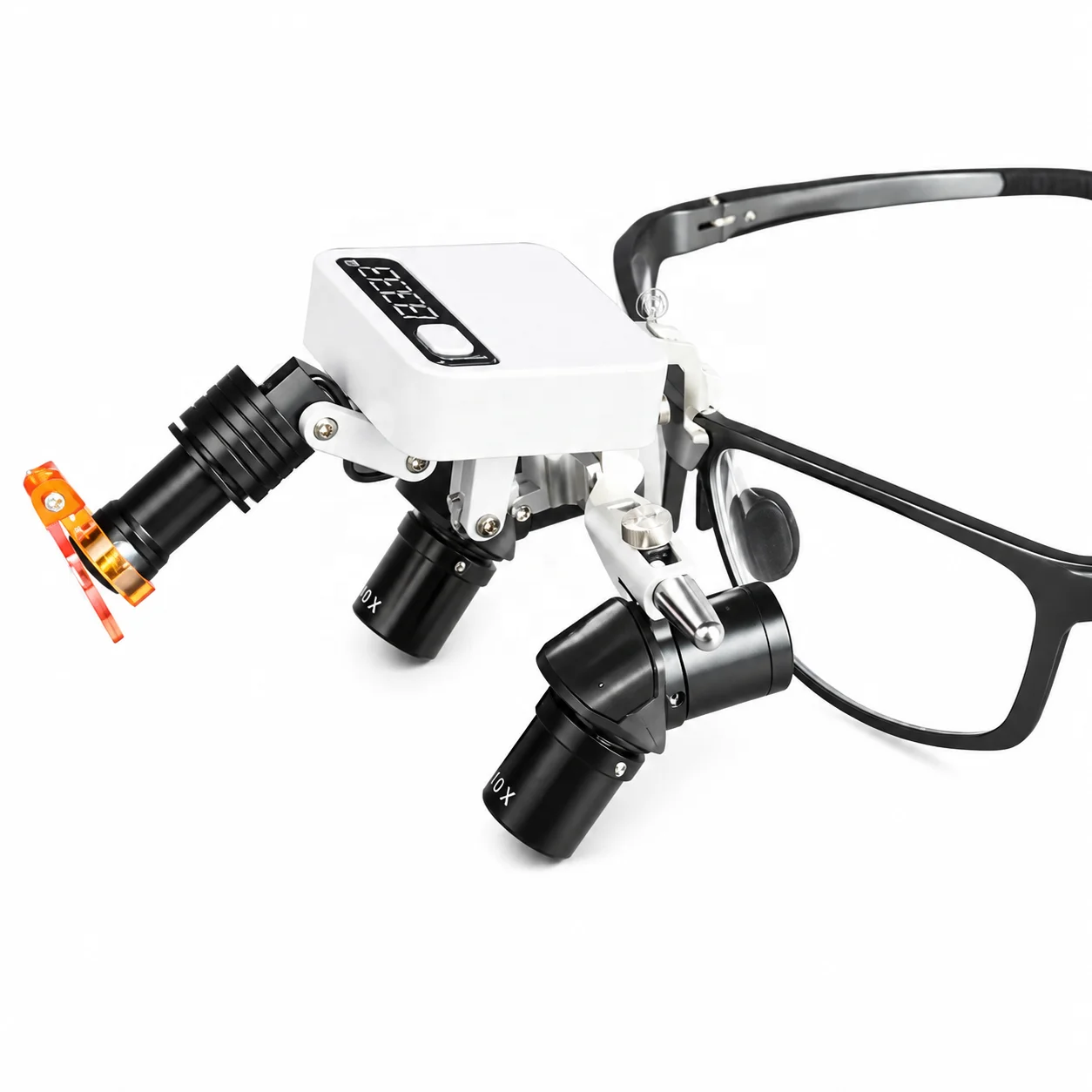 Ergo Wireless LED 4X 5X 6X Loupe with Metal Frame Electric Magnetic Square Headlight With Two Batteries