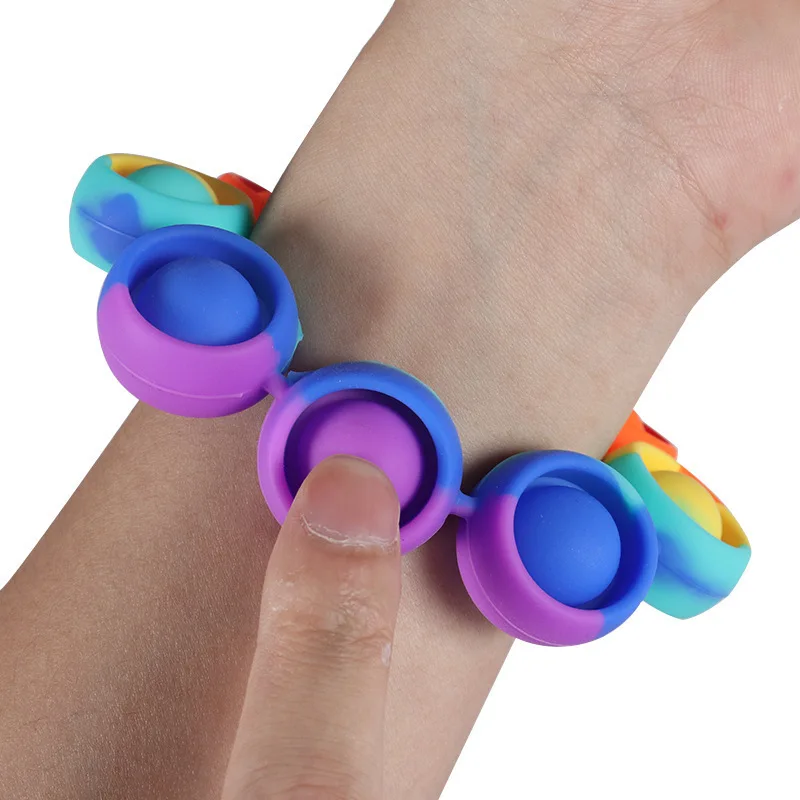 3Pcs Kids Fidget Bracelet Push Bubble Stress Reliever Anti Anxiety Sensory Toys For Special Needs ADHD Autism