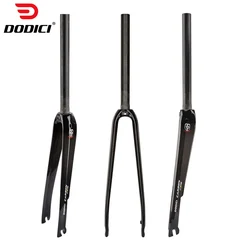 DODICI 700x32C Road Fixed Gear Fork 28.6MM Straight Tube Full Carbon Fiber Road Bike Full Carbon Front Fork