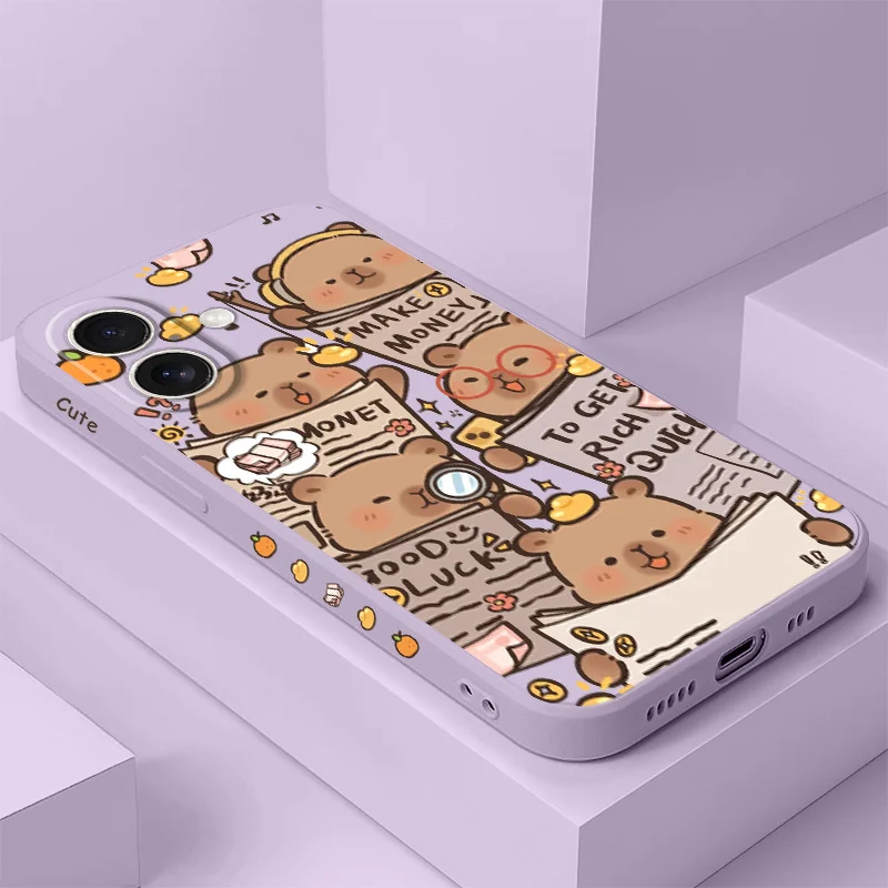 

Academic Capybara Phone Case For iPhone 16 16e 15 14 13 12 11 X XR XS Plus Pro Max Mini Silicone Cover