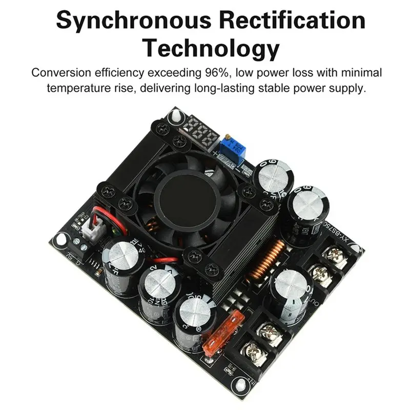 A76I-Step-Up Power Module 8-32V To 55V 12-60V To 90V 96% Efficiency Fan Cooling High Current 50A For Amp/Industrial