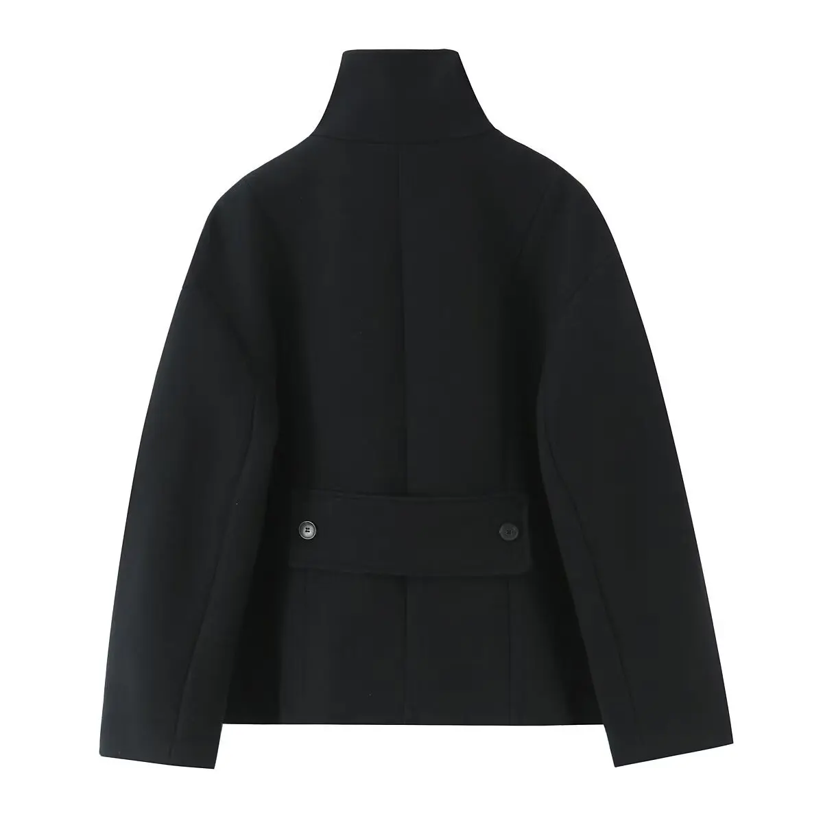 Women's Fashionable Casual Wool Stand Collar Short Coat   SJ6X