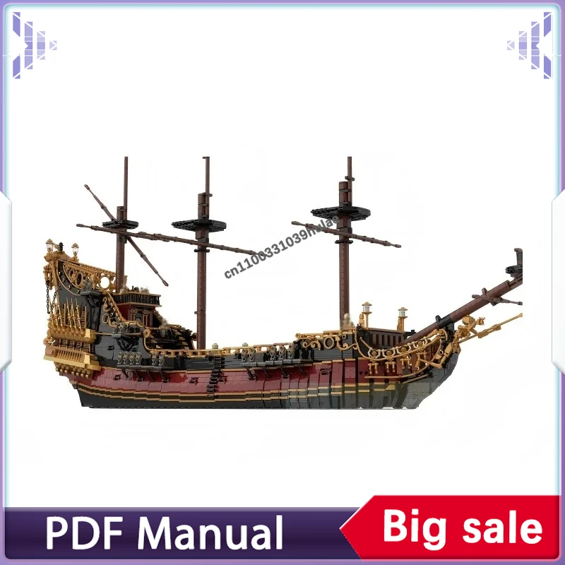 

8702 детали MOC: Конструктор «Королевский корабль мести» — винтажный пиратский корабль, модель для демонстрации, набор кирпичиков