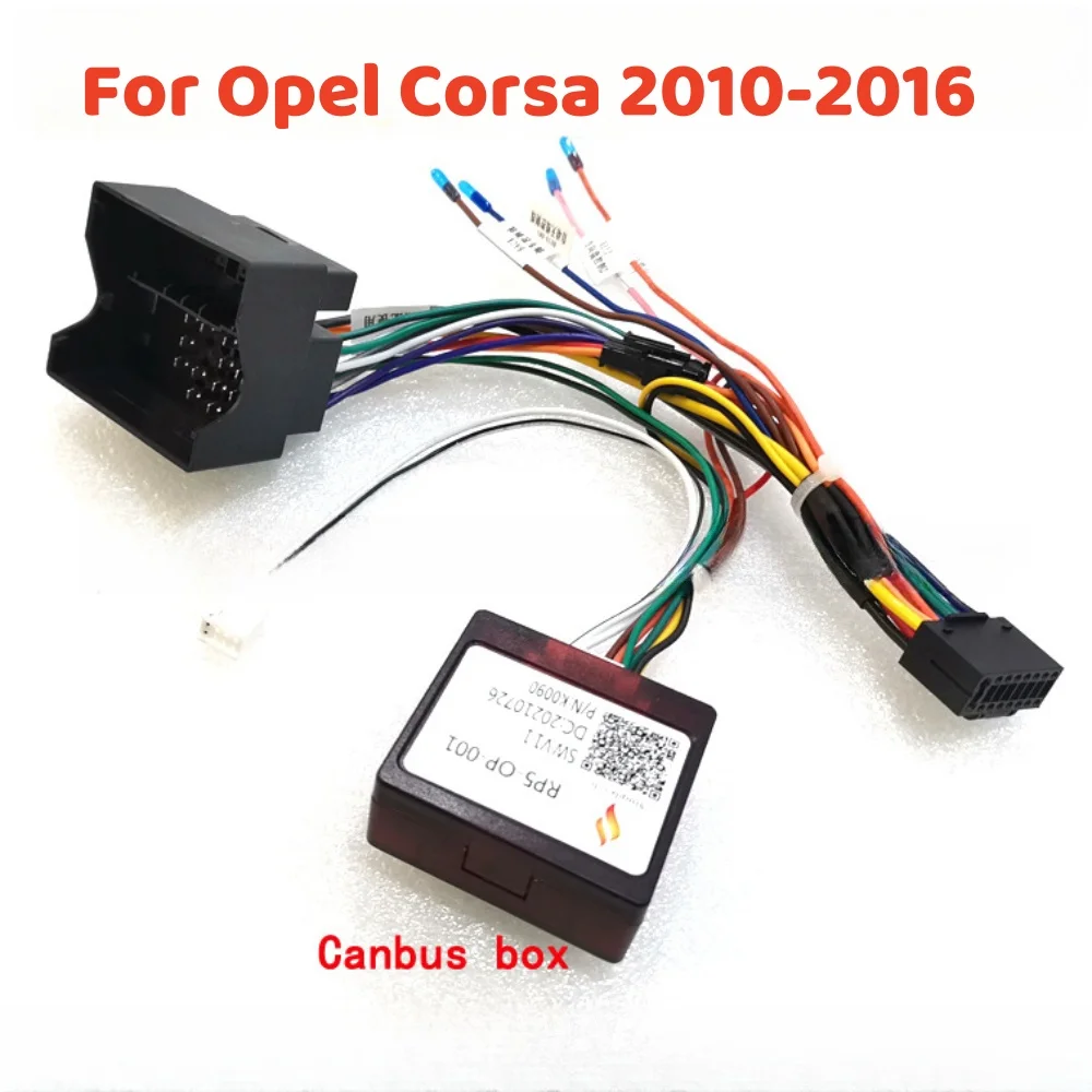 Car Audio 16 Pin Android 2 Din GPS Video Power Cable Adapter With Canbus Box For Opel Corsa 2010-2016 Audio Power Wiring Harness