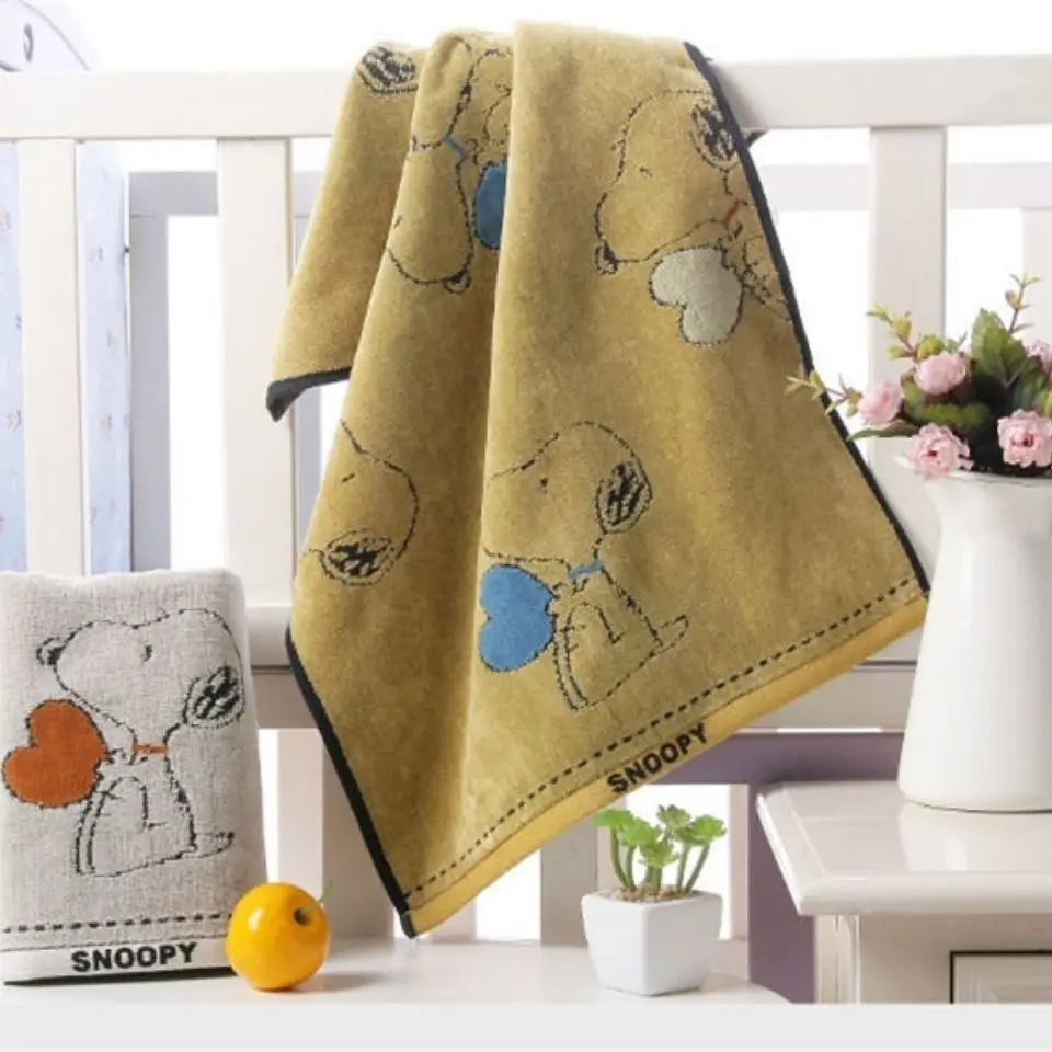 76X35cm Cartoon Snoopy Cotton Cut Velvet Cute Dog Bath Towel Super Soft Home Bathroom Washing Hand Face Towel