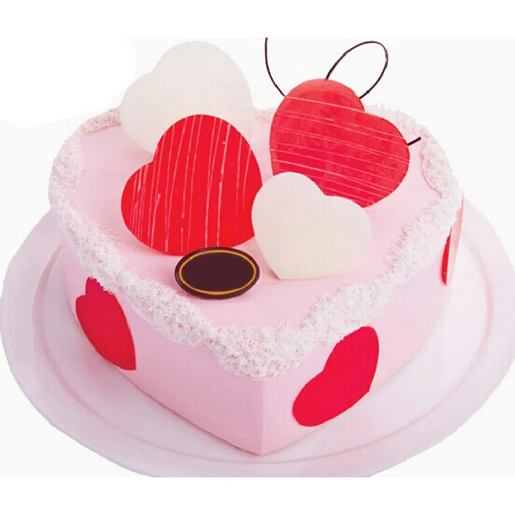 

6 pcs Heart Shape Molds Red Plastic 8.2-2.5Cm Cookie Cutters For Fondant Cake Baking Tools Diy Cookies Pastries Kitchen Bar