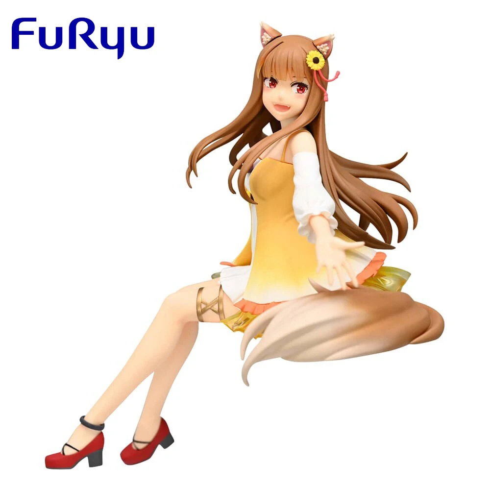 Original Furyu Noodle Stopper Spice and Wolf Holo Himawari Kawaii Anime Figures Waifu Collectible Model Toys Gifts