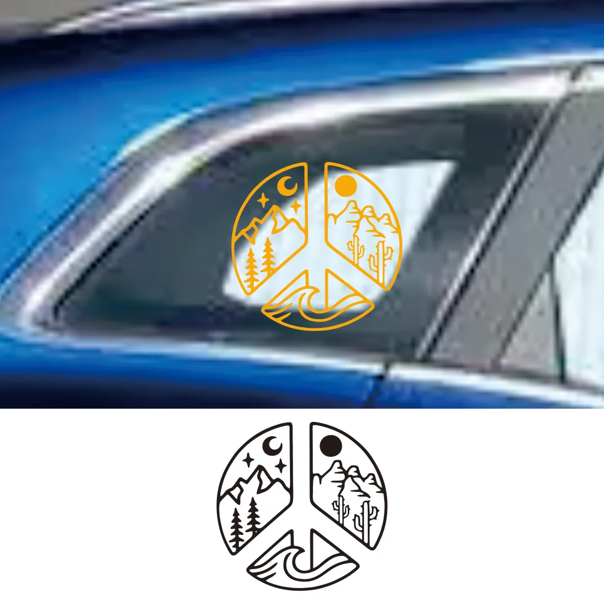 

DECAL [Elemental Peace] Vinyl Decal | Mountain Decal | Peace Decal | Car Window Decal | Laptop Decal | Water Bottle Decal | Car