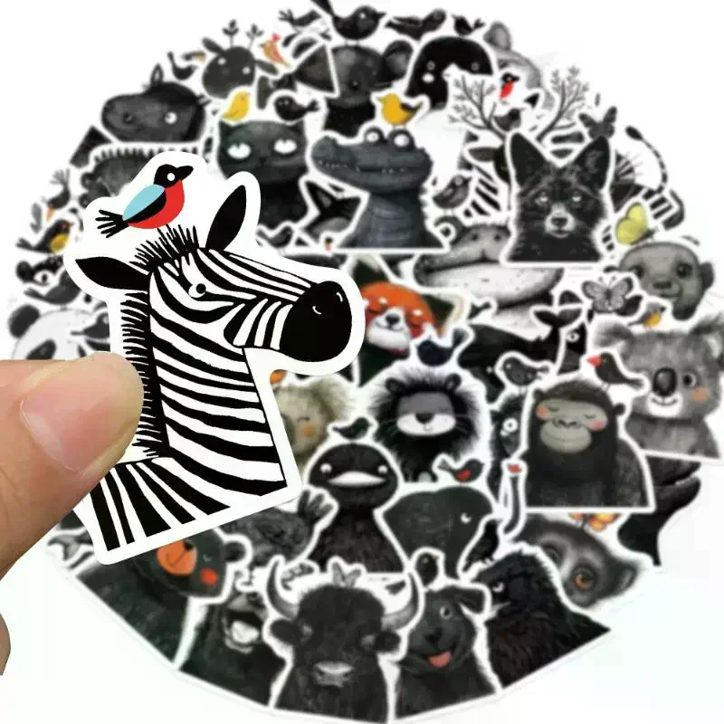 50 teile/satz Tiere Aufkleber Einfache Cartoon Aufkleber Für Laptop Koffer Skateboard Gitarre Cartoon Aufkleber Kind Geschenk Spielzeug
