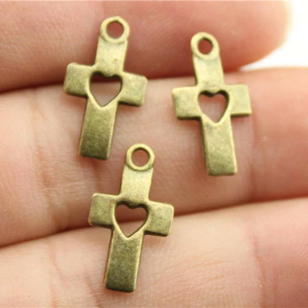 20pcs Cross Charms Tibetan Bronze for DIY Jewelry Making