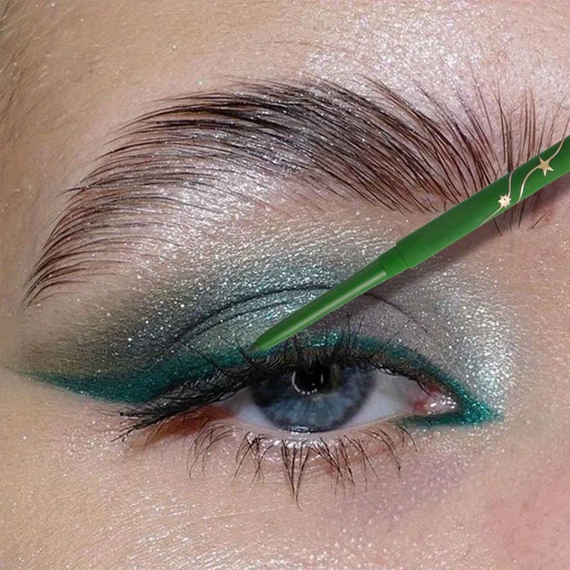 Zielony eyeliner w żelu wodoodporny kremowy matowy eyeliner długotrwały blaknący makijaż matowy leżący jedwabnik eyeliner