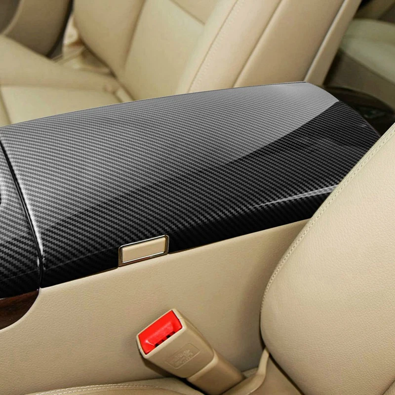 Carbon Fiber Texture Center Console Armrest Box Phone Cover Dial Pad Housing For Mercedes Benz S Class W221 2007-2013 Parts