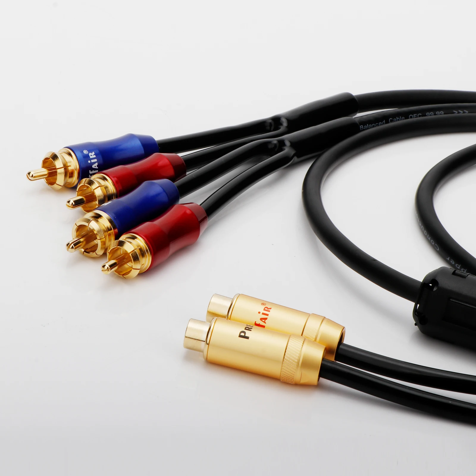 Hifi 2RCA zu 4RCA Audiokabel 4 RCA Buchse zu 2 RCA Verbindungskabel RCA Splitter Aux-Kabel für Lautsprecher Subwoofer – Detail 8