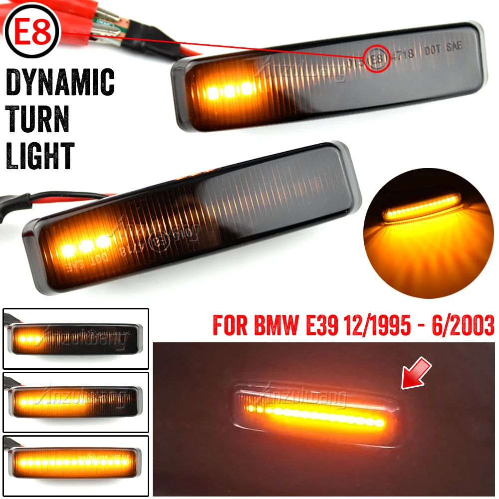 Flasher Dynamic Blinker Indicator LED Turn Signal Light Side Marker Sequential Lamp For BMW 5 Series E39 1995-2003 M5