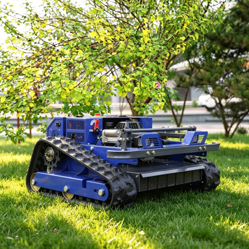 

Customized remote-controlled tracked lawn mower, agricultural and forestry large-scale lawn mower, weed control equipment