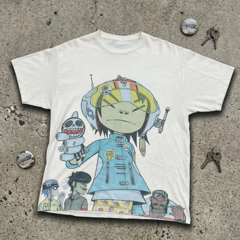Gorillaz T-shirt Oversized Unisex Streetwear Trendy Cotton Fashion Street Casual Classic Loose hot product Comfortable soft tee