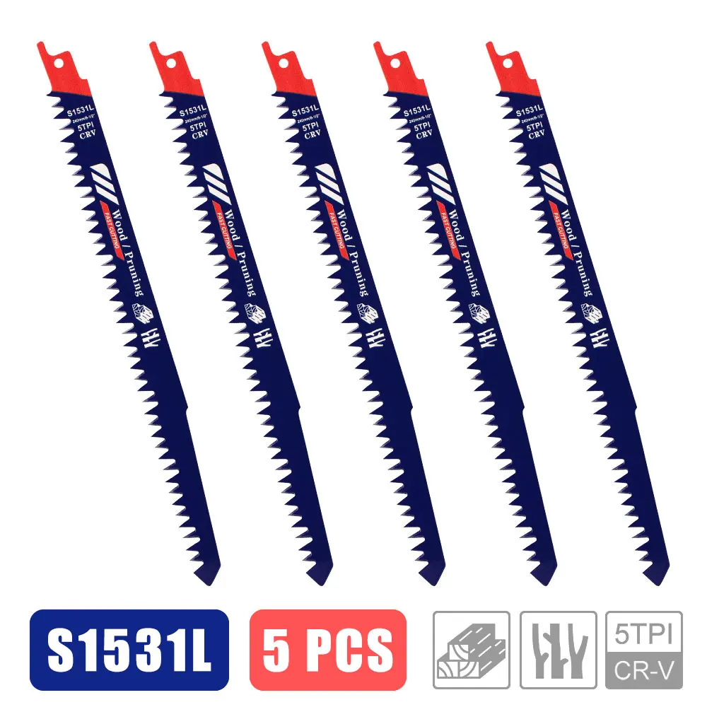 CMCP 1/2/5Pcs 240mm HCS Säbelsägeblätter S1531L Für Holzbearbeitung Säbelsägeblätter Power Werkzeug Zubehör