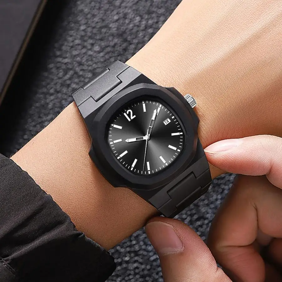 2025 جديد كوارتز ساعة رجالية 40 مللي متر البيضاوي ساعة رياضية موضة سيليكون 3Bar مقاوم للماء دروبشيبينغ العلامة التجارية الأعلى هدية ساعة اليد للرجال