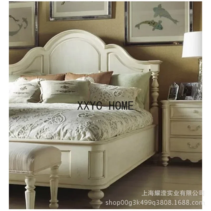 Muebles de cama doble de madera maciza americana