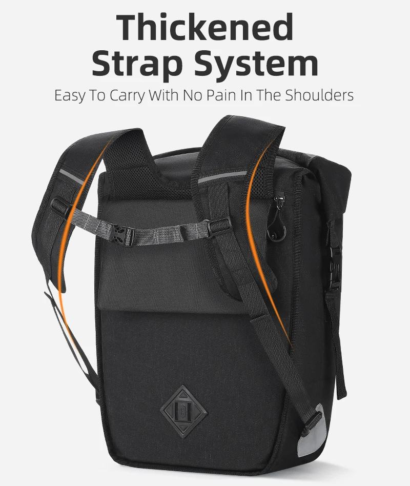 WEST BIKING Wasserdichte Fahrradtasche 17-29L Große Kapazität Fahrrad-Gepäckträgertasche Langstrecken-Reisetasche MTB Rennrad Zubehör – Detail 6