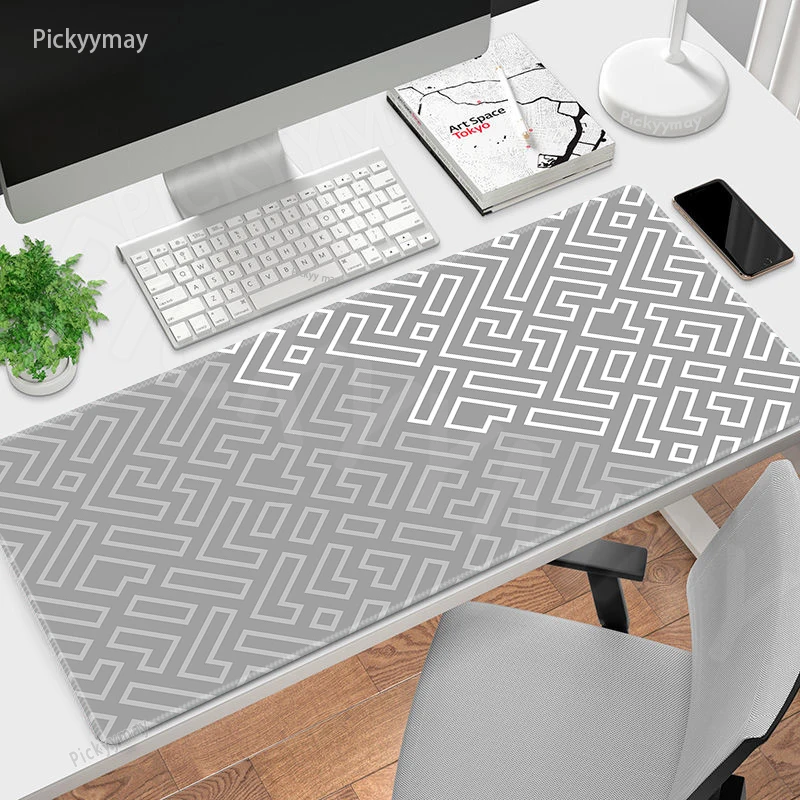 

Geometric Locking Edge Mouse Mats Large Natural Rubber Mouse Pad Grey Mousepads Gamer Mousepad Desk Pads Computer Keyboard Mat