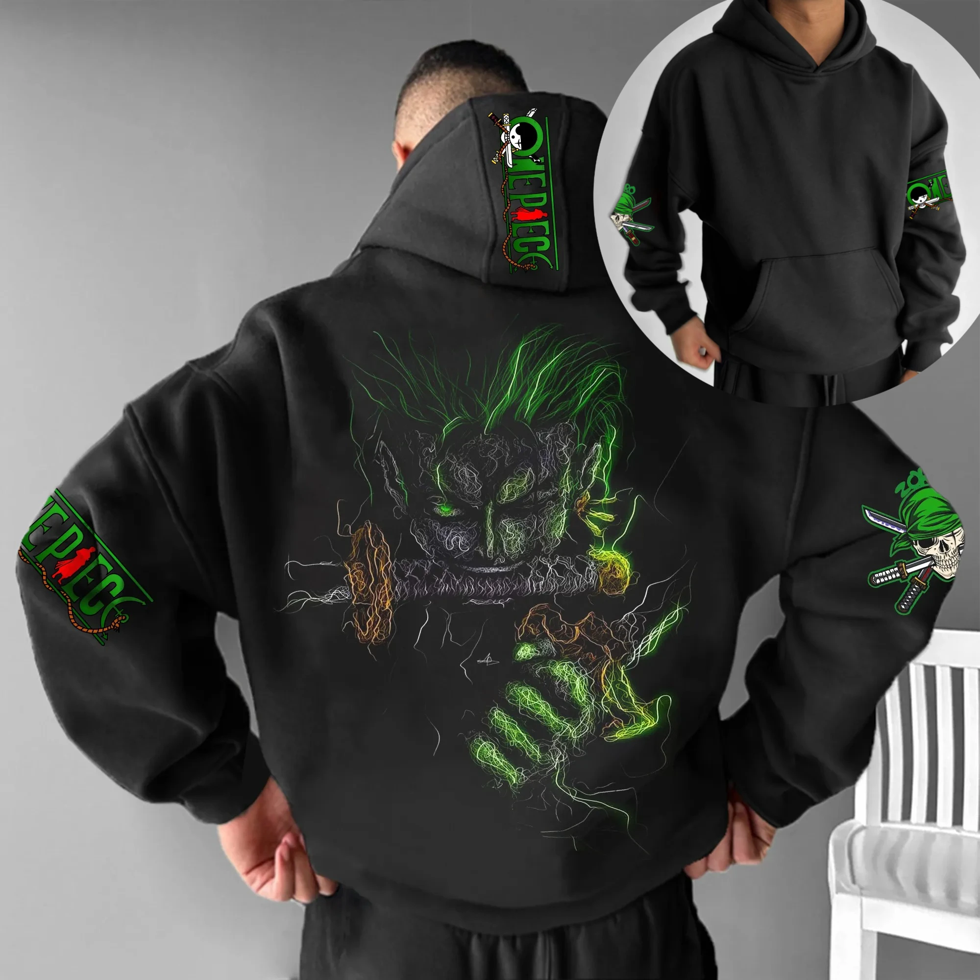 

ONE PIECE осенние и зимние удобные толстовки с классическими персонажами японской горячей крови для мужчин и женщин, топ для пар