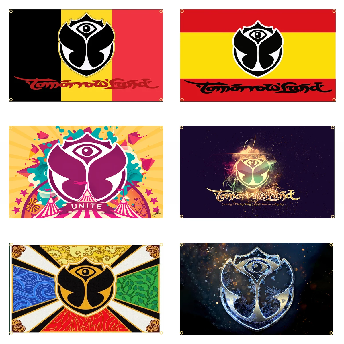 FLAGDOM 90 X150cm Tomorrowlands Flag Polyester Printed Movement Music Festival Banner For Decor
