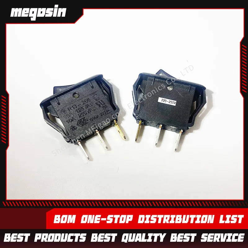 5PCS/LOT R13-205 illuminated boat-shaped switch 3-pin 2-position lift plate power button 250V 10A
