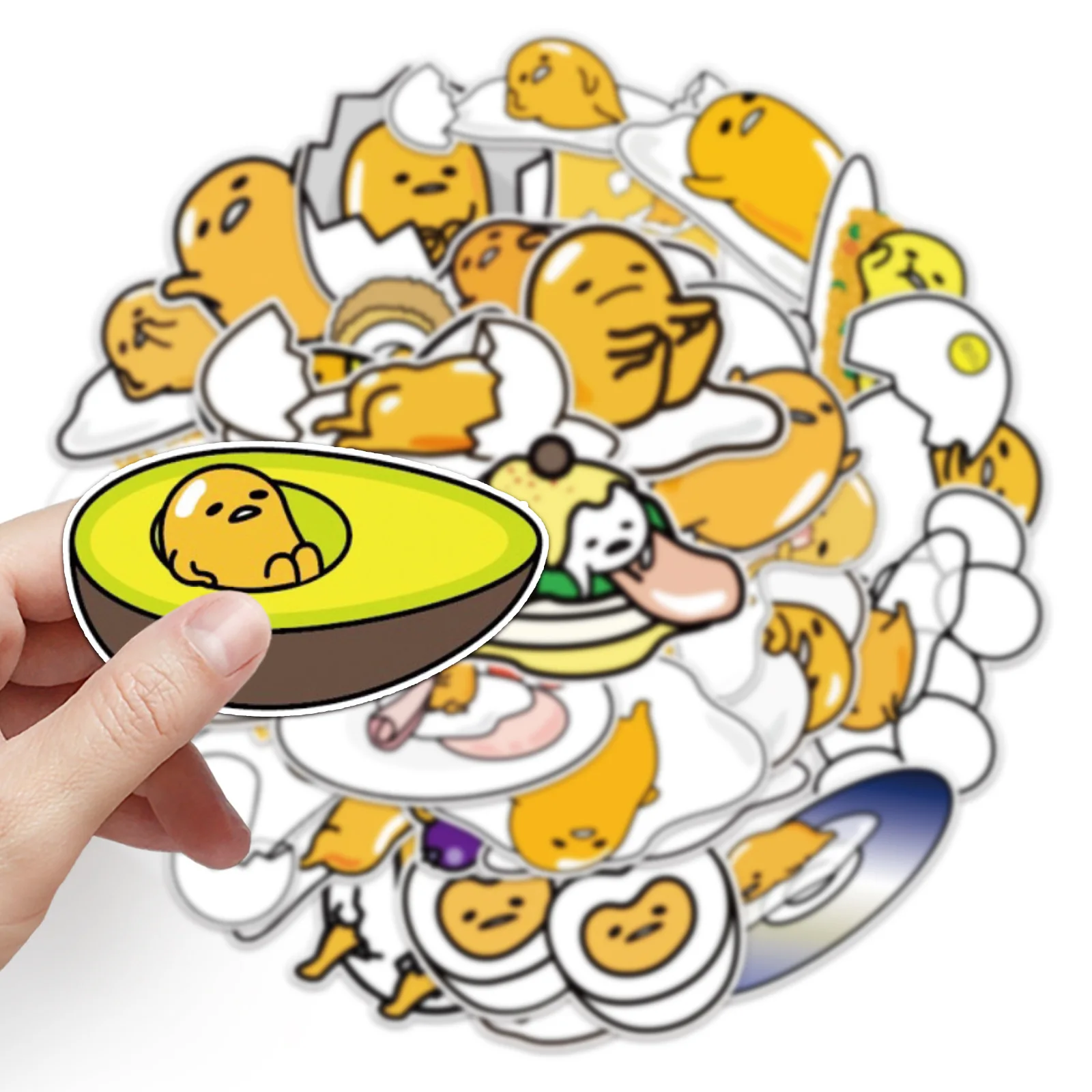 Imagem -03 - Sanrio Gudetama Série Kawaii Adesivos Decoração dos Desenhos Animados Faça Você Mesmo Hand Account Diário Adesivos Presentes de Alta Qualidade 50 Pcs por Conjunto