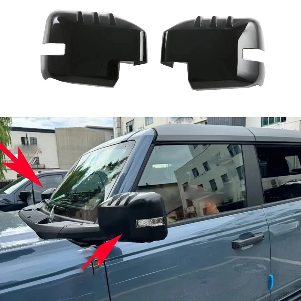 

Rearview Mirror Decoration Car Mirror Cover Black Carbon Fiber Mirror Accessory Accessory ABS Material Black Finish