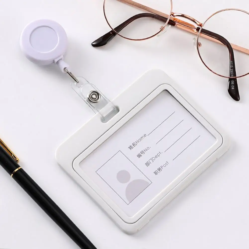 Exquisite Work Badge Aluminium Alloy Staff Badge Holder Secure Id Card Case for Work Permits Employee Name Badges Certificates