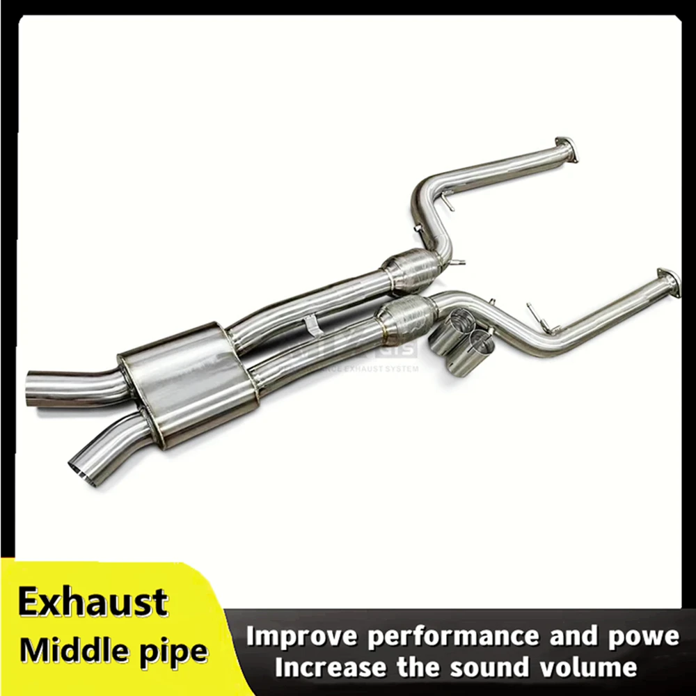 For BMW X3M X4M F97 F98 3.0T 2019-2023 auto parts  stainless steel high flow  exhaust system middle pipe