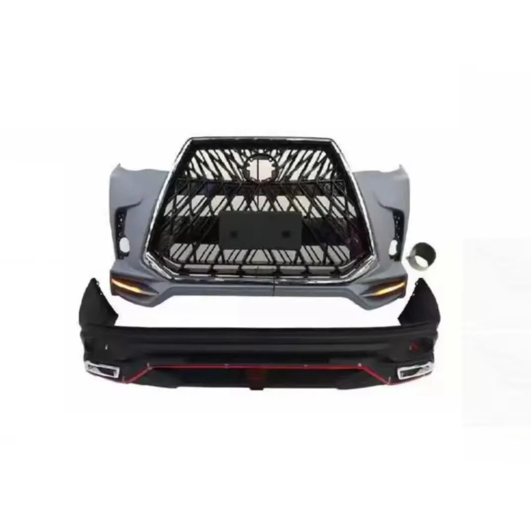 Body Kit upgrade to Lexus Style Front Bumper Rear Bumper Assembly  for Toyota Highlander 2015-2019 with Grille Car Bumpers